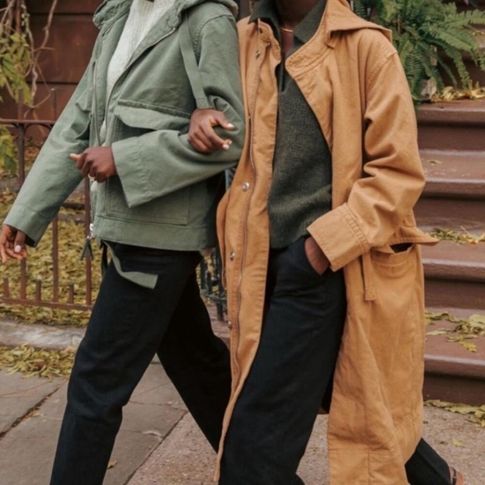 Everlane Canvas Organic Cotton Parka Brown XS Barn Jacket Anorak - Picture 5 of 10